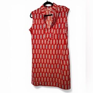 Jude Connally Red and White Patterned Dress